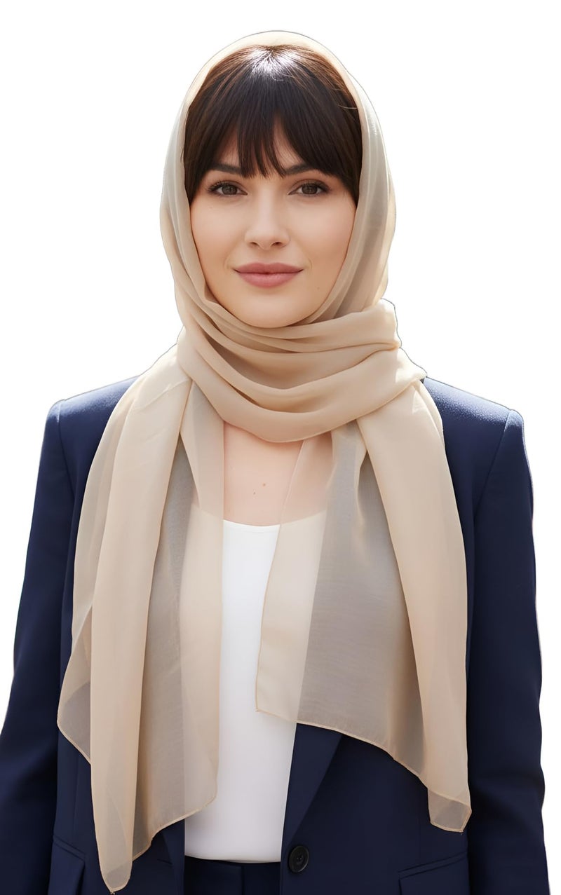 SERENITA Christmas Scarf Valentine Women Silk Feel Chiffon Soft Sheer lightweigt solid neck evening bridal head scarf - Image 1